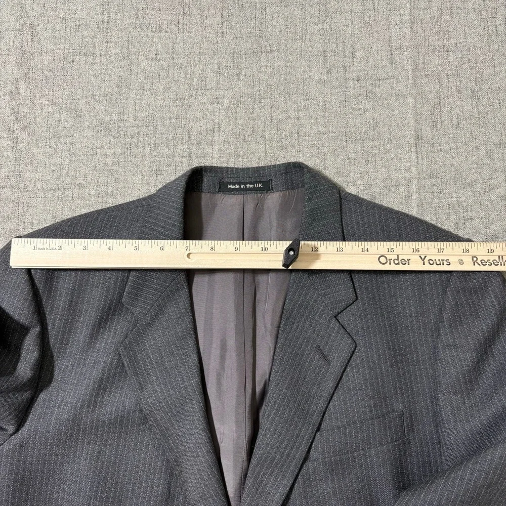 Vtg St Michael Men Pinstripe Suit 42R* 3 Piece Wool Gray Jacket Vest Pant 40x29